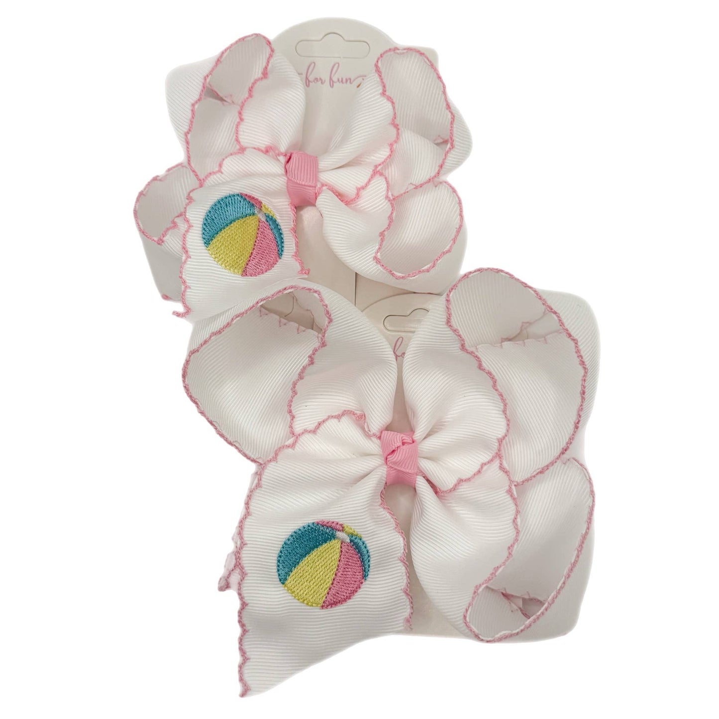 Pastel Beach Ball Embroidered Hair Bow