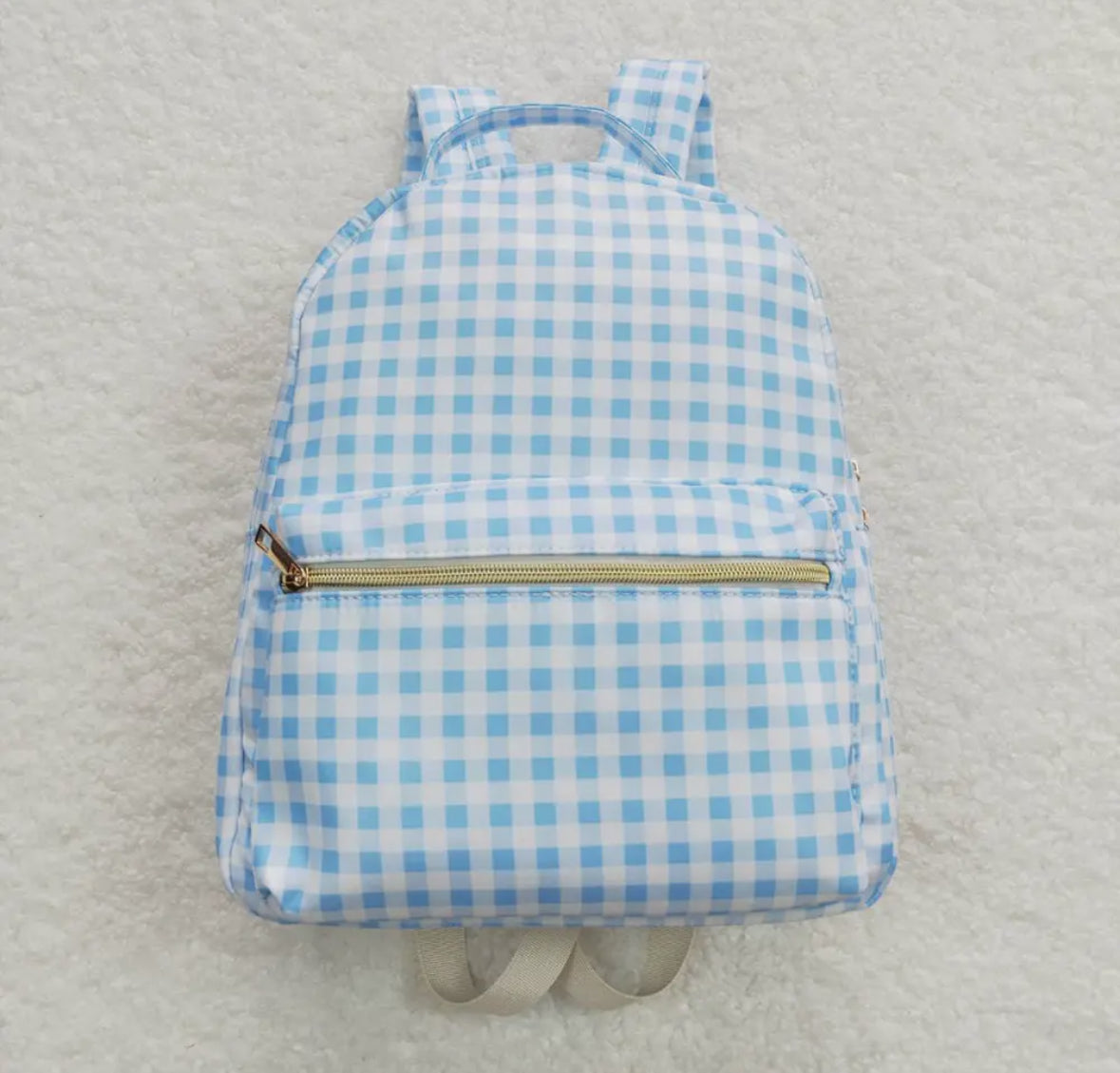 Blue Gingham Backpack