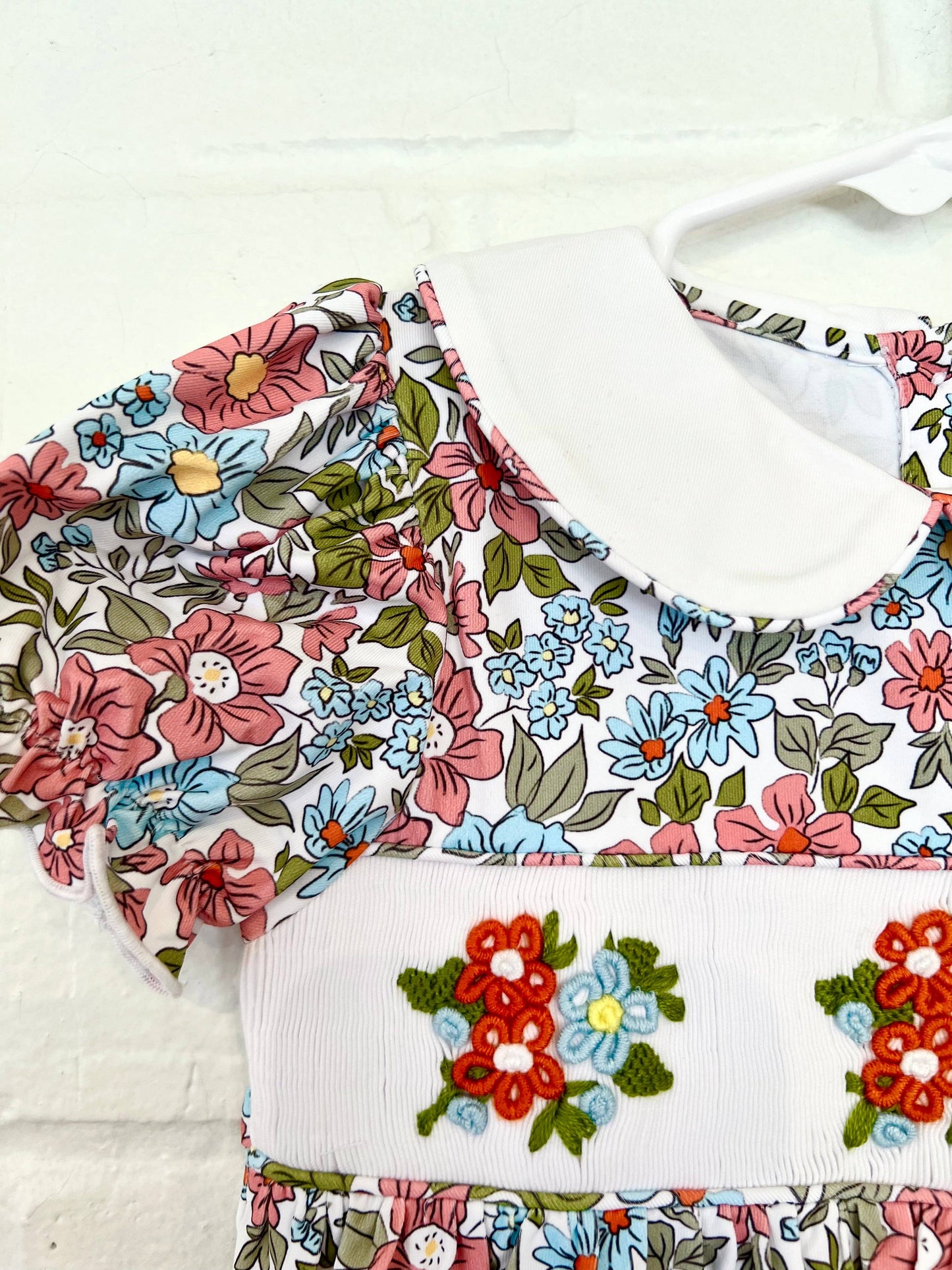 Peter Pan Collar Floral Bubble