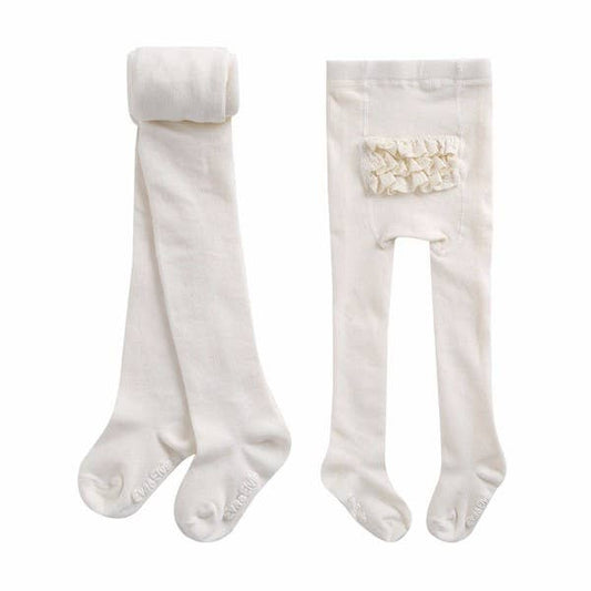 Girls Leggings Milky Frill - Ivory