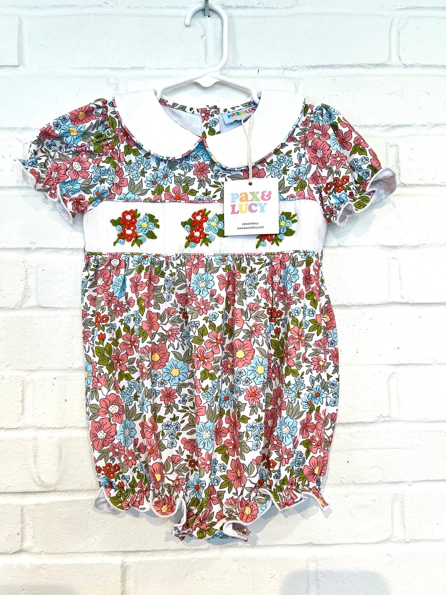 Peter Pan Collar Floral Bubble