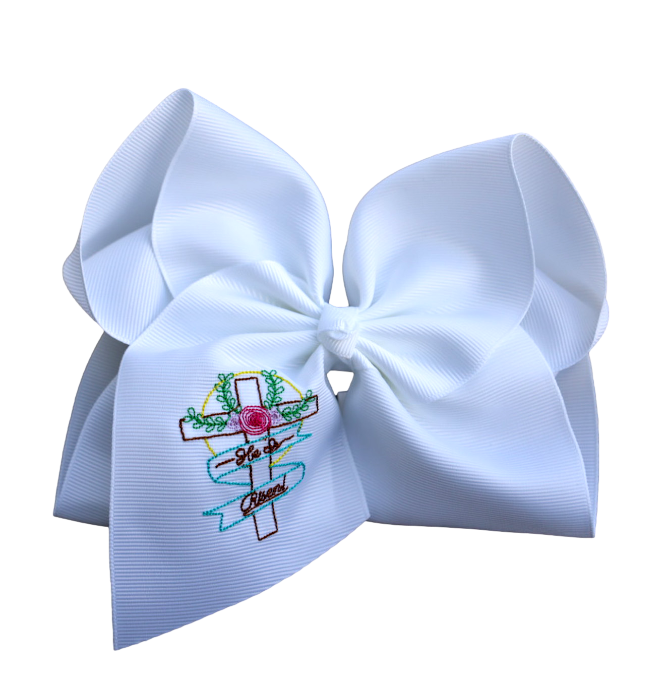 He is Risen Embroidered Hair Bow