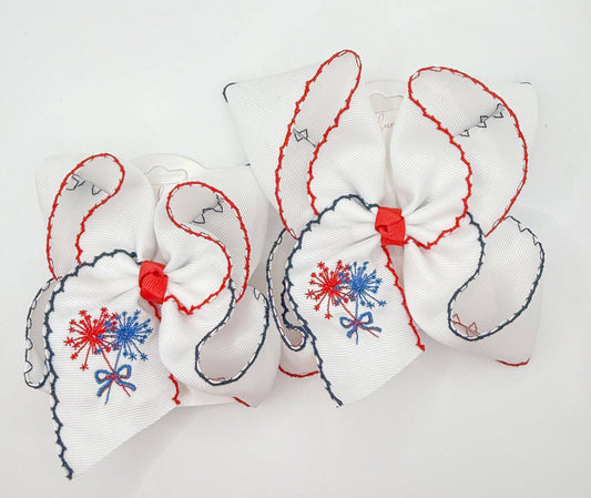Sparkler Embroidered Moonstitch Bow