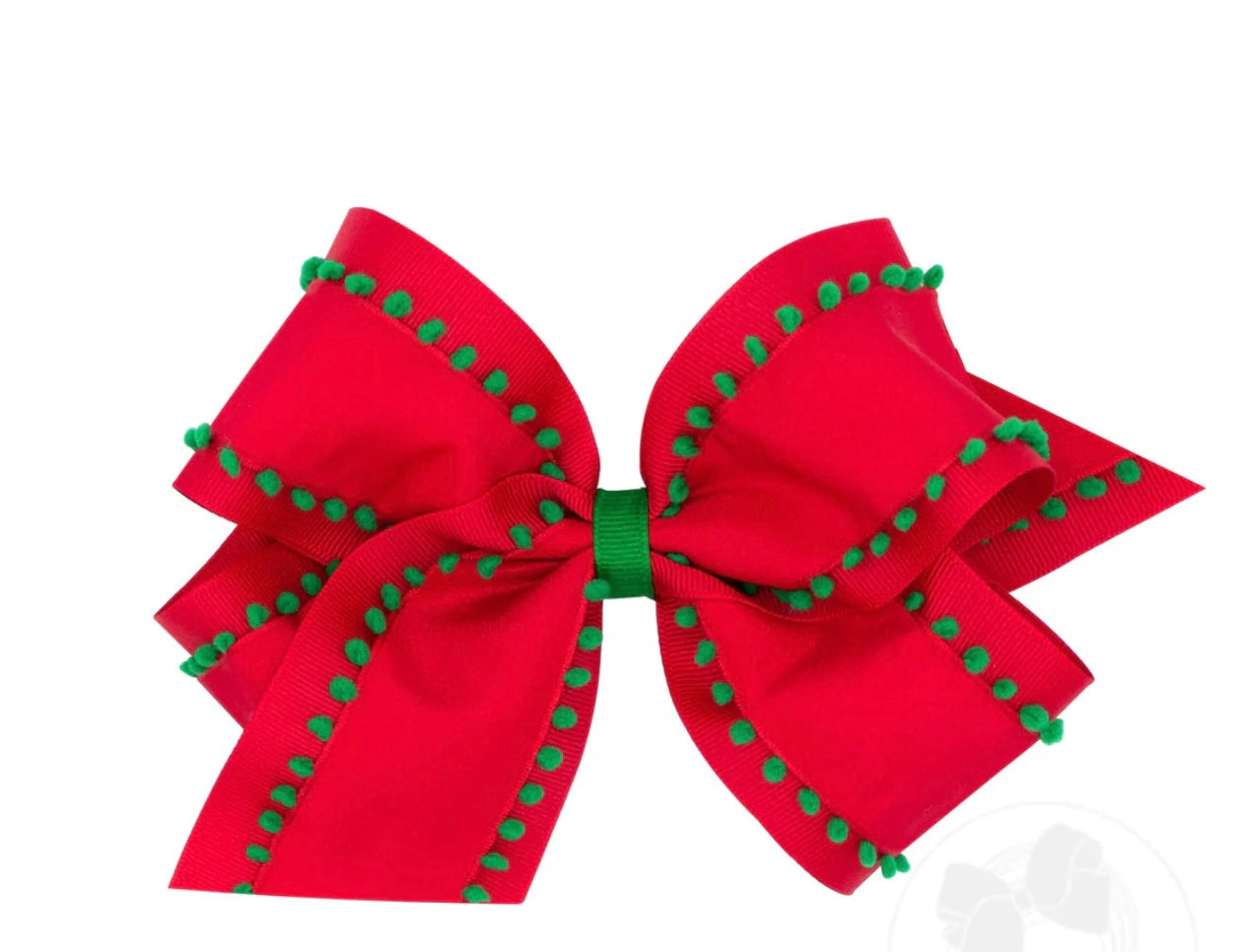 King Red & Green Pom Bow