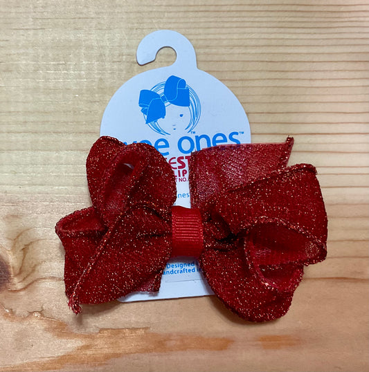 XS Red Glitter Bow