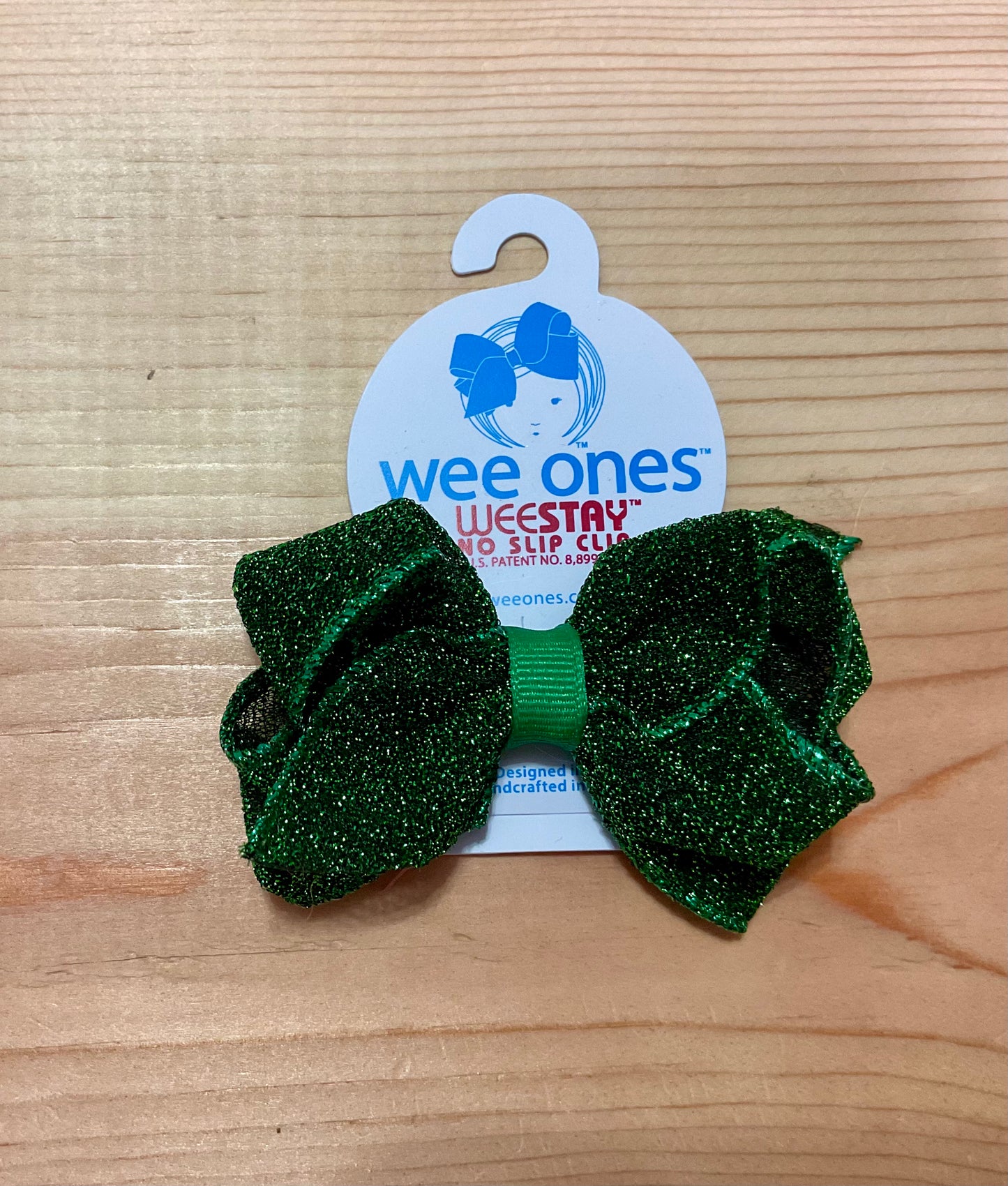 XS Green Glitter Bow