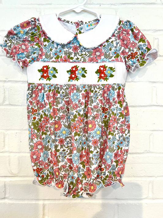 Peter Pan Collar Floral Bubble