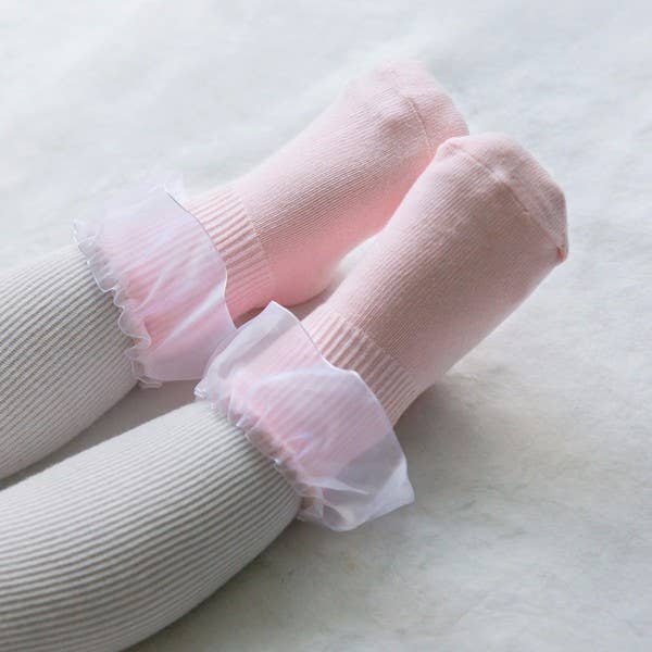 Pink Frill Ankle Socks