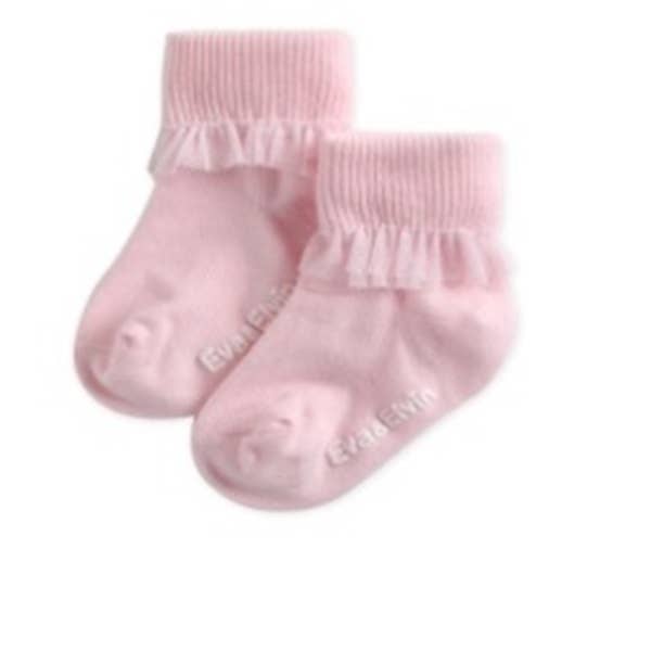 Chiffon Frill-Pink Ankle Socks